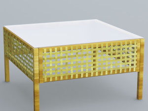 rattan cooffe table low-poly 3D मॉडल