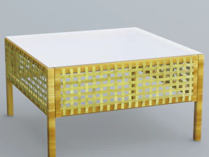 rattan cooffe table low-poly 3D Model
