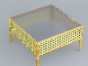 rattan cooffe table low-poly 3D मॉडल
