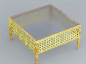 rattan cooffe table low-poly 3D Model