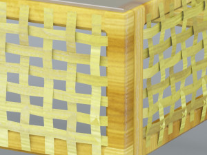 rattan cooffe table low-poly 3D मॉडल