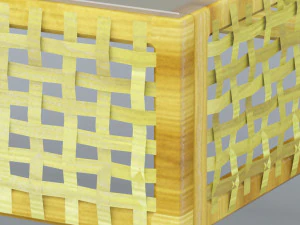 rattan cooffe table low-poly 3D Model