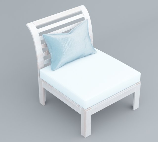 white wooden chair for outdoor low poly count ready vr ar low-poly 3D Модель .c4d .max .obj .3ds .fbx .stl .blend 