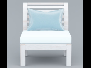 white wooden chair for outdoor low poly count ready vr ar low-poly 3D Модель