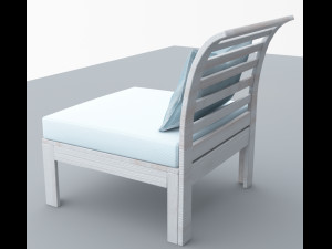 white wooden chair for outdoor low poly count ready vr ar low-poly 3D Модель