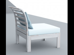 white wooden chair for outdoor low poly count ready vr ar low-poly 3D Модель