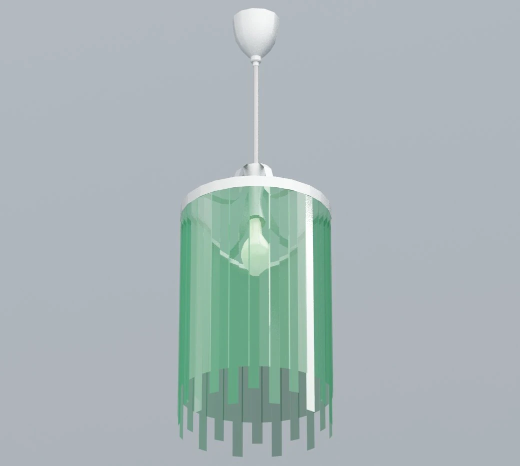 green glass lamp fr ceiling vr ar low-poly 3D Model .c4d .max .obj .3ds .fbx .stl .blend 