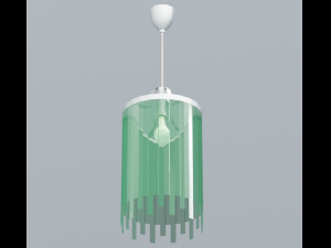 green glass lamp fr ceiling vr ar low-poly 3D 모델