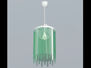green glass lamp fr ceiling vr ar low-poly 3D Model