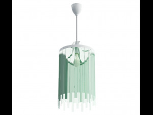 green glass lamp fr ceiling vr ar low-poly 3D Model