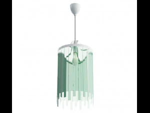 green glass lamp fr ceiling vr ar low-poly 3D Model