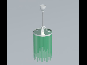 green glass lamp fr ceiling vr ar low-poly 3D Model