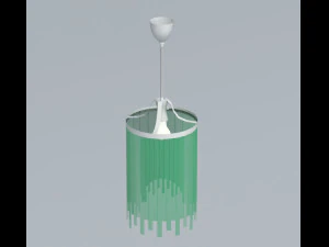 green glass lamp fr ceiling vr ar low-poly 3D Model