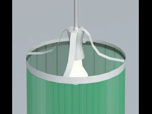 green glass lamp fr ceiling vr ar low-poly 3D Model