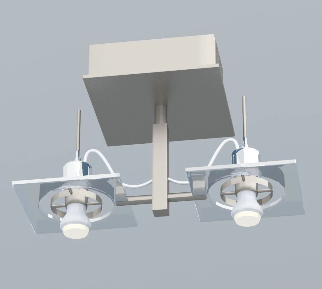 double-bolt metal ceiling lamp vr ar low-poly 3D Model .c4d .max .obj .3ds .fbx .stl .blend 