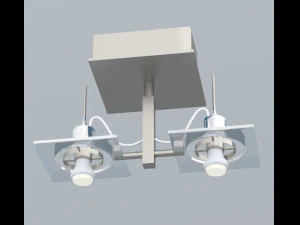 双螺栓金属吸顶灯 VR AR 低聚 3D 模型