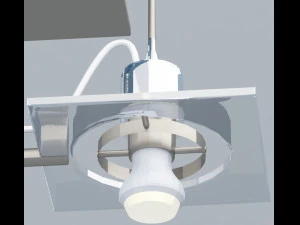 double-bolt metal ceiling lamp vr ar low-poly 3D Model