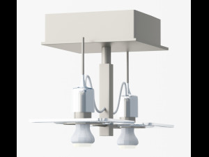 double-bolt metal ceiling lamp vr ar low-poly 3D मॉडल