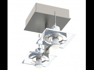 double-bolt metal ceiling lamp vr ar low-poly 3D मॉडल
