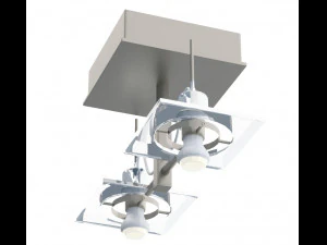 double-bolt metal ceiling lamp vr ar low-poly 3D Model