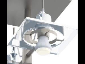 double-bolt metal ceiling lamp vr ar low-poly 3D Model