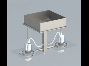 double-bolt metal ceiling lamp vr ar low-poly 3D Model