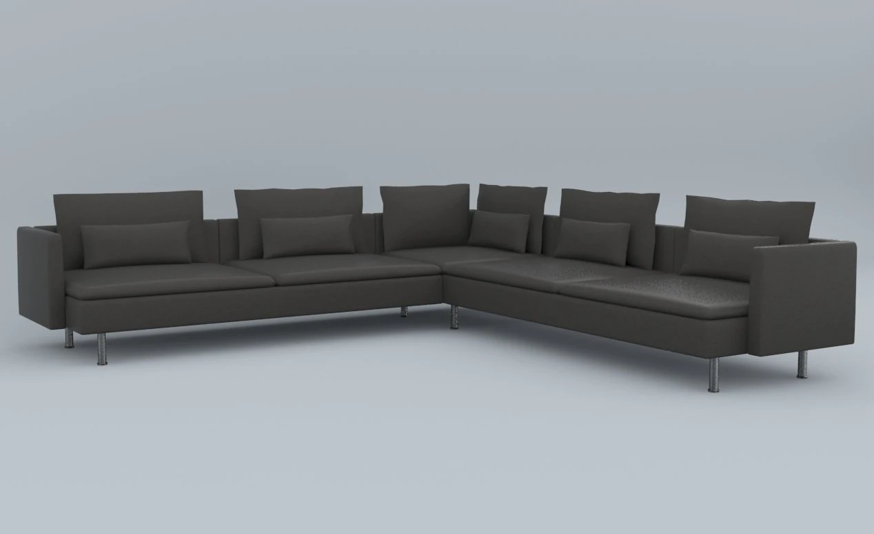 black leather sofa vr ar low poly low-poly 3D Model .c4d .max .obj .3ds .fbx .stl .blend 