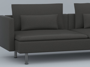 black leather sofa vr ar low poly low-poly 3D 模型