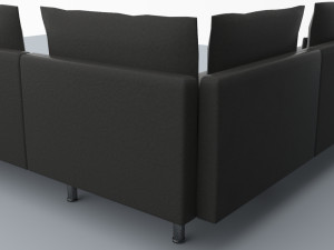 black leather sofa vr ar low poly low-poly 3D 模型