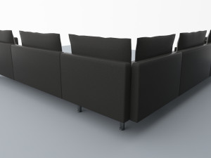 black leather sofa vr ar low poly low-poly 3D 模型