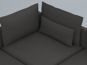 black leather sofa vr ar low poly low-poly 3D 模型