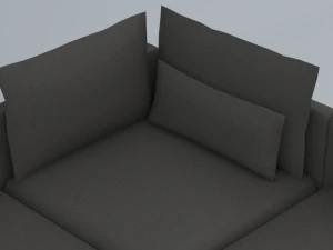 black leather sofa vr ar low poly low-poly 3D Model