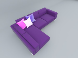 ikea nockeby leather sofa vr ar low-poly 3D मॉडल