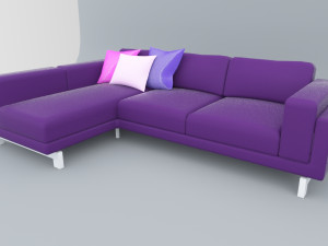 ikea nockeby leather sofa vr ar low-poly 3D मॉडल
