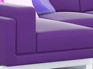 ikea nockeby leather sofa vr ar low-poly 3D मॉडल