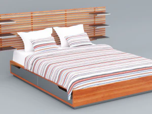 IKEA Mandal Bett VR AR Low Poly Count Low-Poly 3D Modell