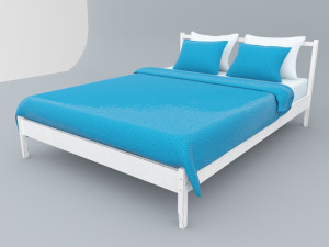 fjelse bed ikea vr ar low poly low-poly Modèle 3D