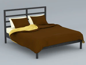 ліжко low-poly vr ar pbr матеріали в субстанції художник low-poly 3D Модель