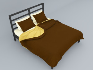bed low poly vr ar pbr materials in substance painter low-poly Model 3D