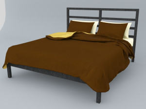 bed low poly vr ar pbr materials in substance painter low-poly Model 3D