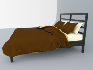 bed low poly vr ar pbr materials in substance painter low-poly Model 3D