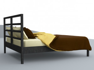 bed low poly vr ar pbr materials in substance painter low-poly Model 3D