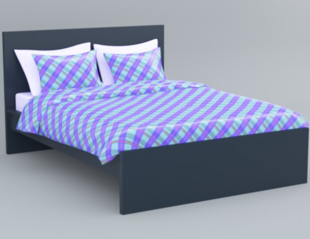 malm bed ikea low-poly 3D मॉडल .c4d .max .obj .3ds .fbx .stl .blend 