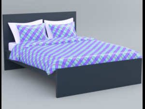 malm bed ikea low-poly Modelo 3D