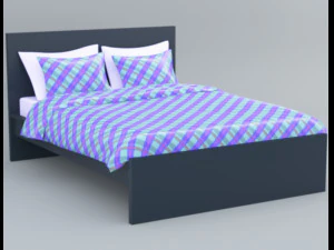 malm yatağı ikea düşük poli 3D Model