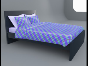 malm bed ikea low-poly 3D मॉडल