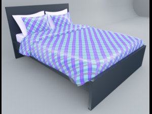 malm bed ikea low-poly 3D मॉडल