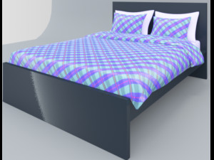 malm bed ikea low-poly 3D मॉडल