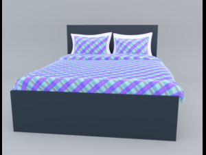 malm bed ikea low-poly 3D मॉडल