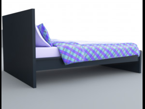 malm bed ikea low-poly 3D मॉडल